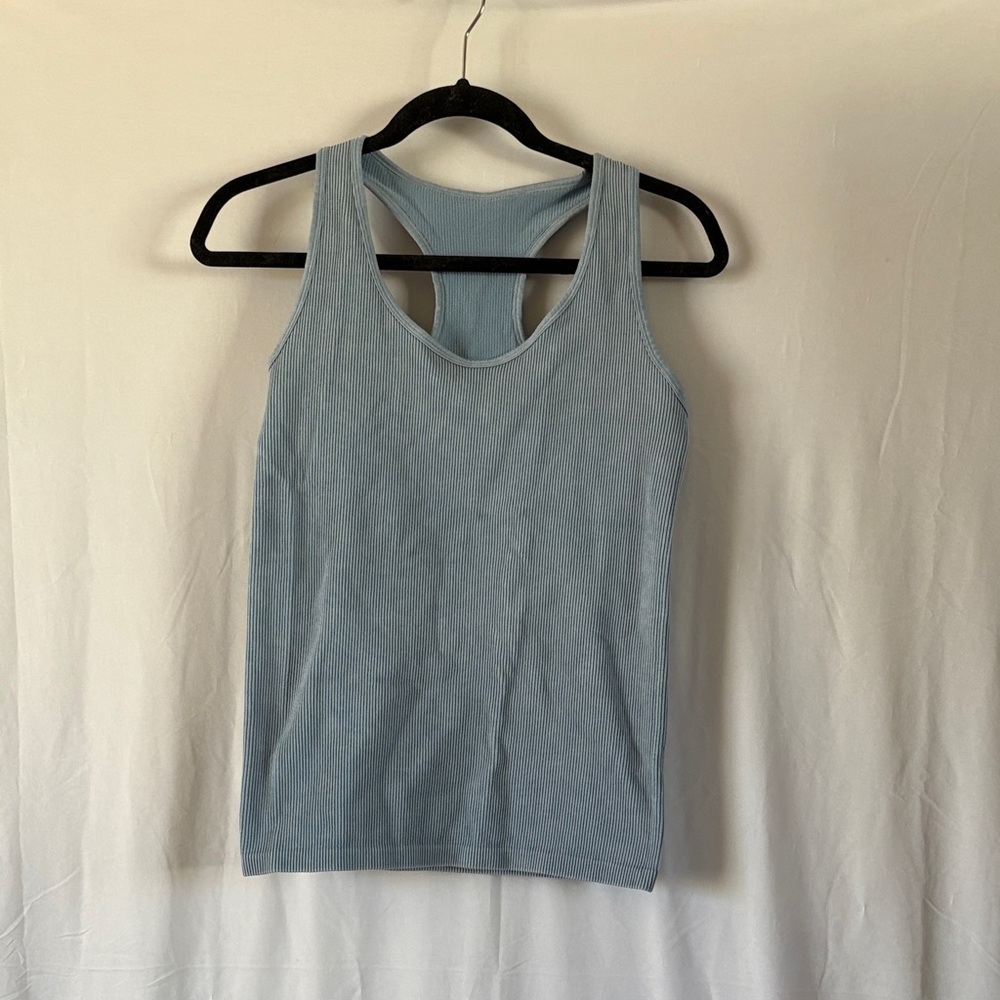 Ribbed Racerback Tank Top - Light Blue
